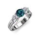 3 - Alyssa 6.40 mm Blue and White Diamond Three Stone Ring 