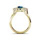 4 - Alyssa 6.40 mm Blue and White Diamond Three Stone Ring 