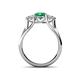 4 - Alyssa 6.00 mm Emerald and Diamond Three Stone Ring 