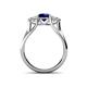 4 - Alyssa 6.00 mm Blue Sapphire and Diamond Three Stone Ring 