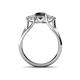 4 - Alyssa 6.00 mm Black and White Diamond Three Stone Ring 