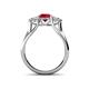 4 - Alyssa 6.00 mm Ruby and Diamond Three Stone Ring 