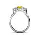 4 - Alyssa 6.00 mm Yellow and White Diamond Three Stone Ring 