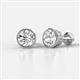 Carys 2.00 ctw (6.50 mm) IGI Certified Round Lab Grown Diamond Bezel Set Solitaire Stud Earrings 