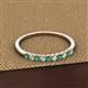 2 - Emlynn 2.40 mm Emerald and Diamond 10 Stone Wedding Band 