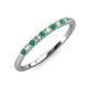 3 - Emlynn 2.40 mm Emerald and Diamond 10 Stone Wedding Band 