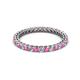 2 - Tiffany 2.00 mm Pink Sapphire and Lab Grown Diamond Eternity Band 