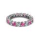 2 - Tiffany 3.40 mm Pink Sapphire and Lab Grown Diamond Eternity Band 