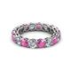 2 - Tiffany 3.80 mm Pink Sapphire and Lab Grown Diamond Eternity Band 