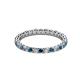 2 - Evelyn 2.00 mm Blue and White Lab Grown Diamond Eternity Band 
