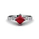 1 - Alicia Lab Grown Diamond and Ruby Engagement Ring 