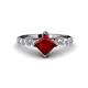 1 - Alicia Lab Grown Diamond and Red Garnet Engagement Ring 