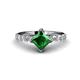 1 - Alicia Lab Grown Diamond and Emerald Engagement Ring 