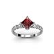 2 - Alicia Lab Grown Diamond and Red Garnet Engagement Ring 