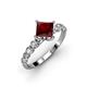 3 - Alicia Lab Grown Diamond and Red Garnet Engagement Ring 