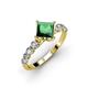 3 - Alicia Lab Grown Diamond and Emerald Engagement Ring 