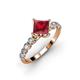 3 - Alicia Lab Grown Diamond and Ruby Engagement Ring 