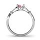 5 - Trissie Pink Tourmaline Floral Solitaire Engagement Ring 