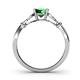 5 - Trissie Emerald Floral Solitaire Engagement Ring 