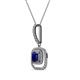 3 - Rosalyn Blue Sapphire and Diamond Halo Pendant 