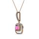 3 - Rosalyn Pink Sapphire and Diamond Halo Pendant 