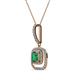 3 - Rosalyn Emerald and Diamond Halo Pendant 