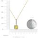 4 - Claire Lab Created Yellow Sapphire and Diamond Square Shape Halo Pendant 