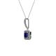 2 - Deana Blue Sapphire and Diamond Womens Halo Pendant Necklace 