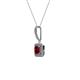 2 - Deana Ruby and Diamond Womens Halo Pendant Necklace 