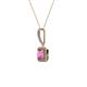 2 - Deana Pink Sapphire and Diamond Womens Halo Pendant Necklace 