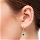 2 - Ava Emerald and Diamond Halo Dangling Earrings 