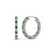 1 - Amara Green Garnet and Lab Grown Diamond Hoop Earrings 
