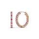 1 - Amara Pink Tourmaline and Lab Grown Diamond Hoop Earrings 