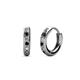 1 - Cianna 1.80mm (0.31 ctw) Petite Black Diamond and White Lab Grown Diamond Hoop Earrings 