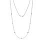 1 - Salina (7 Stn/1.9mm) Blue Sapphire and Lab Grown Diamond on Cable Necklace 
