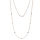 1 - Salina (7 Stn/1.9mm) Blue Sapphire and Lab Grown Diamond on Cable Necklace 