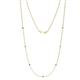 1 - Salina (7 Stn/1.9mm) Iolite and Lab Grown Diamond on Cable Necklace 