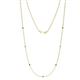 1 - Salina (7 Stn/1.9mm) Emerald and Lab Grown Diamond on Cable Necklace 