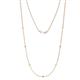 1 - Salina (7 Stn/1.9mm) Yellow Sapphire and Lab Grown Diamond on Cable Necklace 
