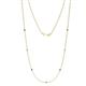 1 - Salina (7 Stn/1.9mm) Blue Diamond and White Lab Grown Diamond on Cable Necklace 