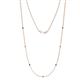 1 - Salina (7 Stn/1.9mm) Blue Diamond and White Lab Grown Diamond on Cable Necklace 