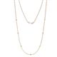 1 - Salina (7 Stn/1.9mm) Yellow Diamond and White Lab Grown Diamond on Cable Necklace 