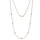 1 - Salina (7 Stn/2.3mm) Pink Sapphire and Lab Grown Diamond on Cable Necklace 