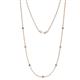 1 - Salina (7 Stn/2.3mm) Blue Topaz and Lab Grown Diamond on Cable Necklace 