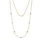 1 - Salina (7 Stn/2.3mm) Emerald and Lab Grown Diamond on Cable Necklace 