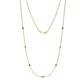 1 - Salina (7 Stn/2.3mm) Smoky Quartz and Lab Grown Diamond on Cable Necklace 