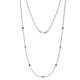 1 - Salina (7 Stn/2.3mm) Blue Diamond and White Lab Grown Diamond on Cable Necklace 