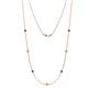 1 - Salina (7 Stn/2.6mm) Blue Sapphire and Lab Grown Diamond on Cable Necklace 