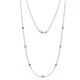 1 - Salina (7 Stn/2.6mm) Pink Sapphire and Lab Grown Diamond on Cable Necklace 