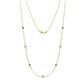 1 - Salina (7 Stn/2.6mm) Green Garnet and Lab Grown Diamond on Cable Necklace 